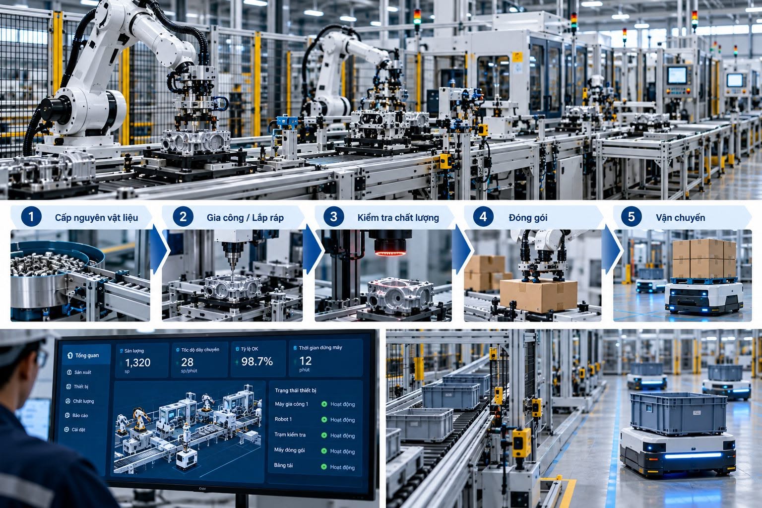 Dây chuyền sản xuất tự động hoạt động như thế nào?